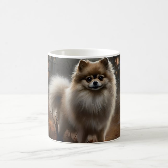 Pomeranian Halloween Scary Coffee Mug (Center)