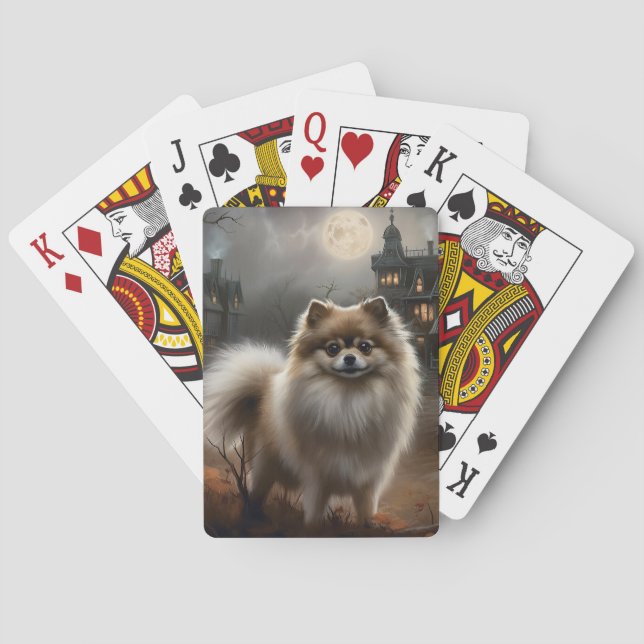 Pomeranian Halloween Scary Playing Cards (Back)