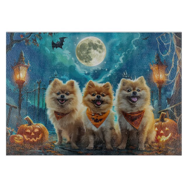 Pomeranian Halloween Spooky Cutting Board (Front)