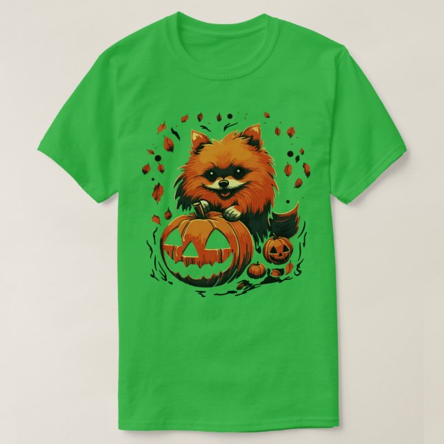 Pomeranian Halloween T-Shirt (Design Front)