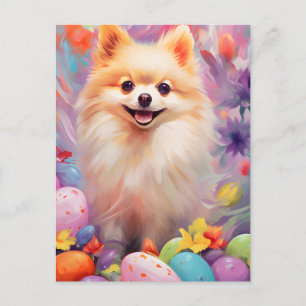 Pomeranian Happy Easter Postcard