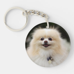 Pomeranian Headshot 1 Key Ring