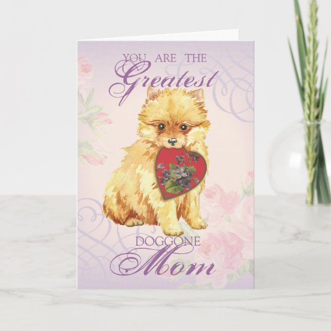 Pomeranian Heart Mum Card (Front)