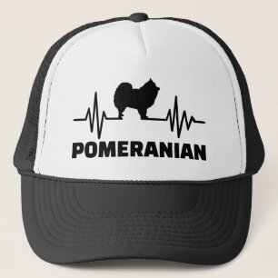Pomeranian heartbeat trucker hat