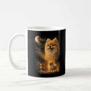 Pomeranian Howling at the Moon – Vintage Funny Dog Coffee Mug