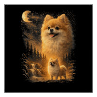 Pomeranian Howling at the Moon – Vintage Funny Dog