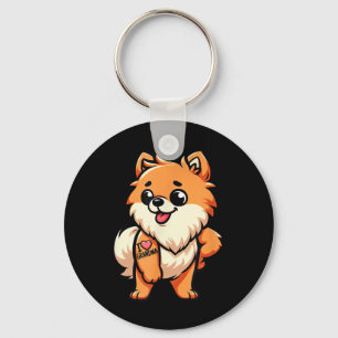 Pomeranian I Love Grandma Funny Dog Tattoo  Key Ring