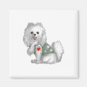 Pomeranian I Love Mum Tattoo Dog Shirt Funny Mothe Magnet