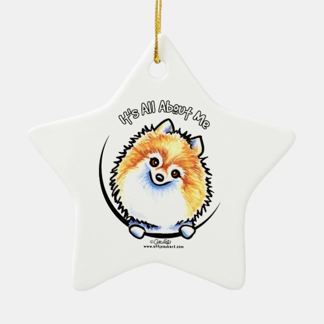Pomeranian IAAM Ceramic Tree Decoration (Front)
