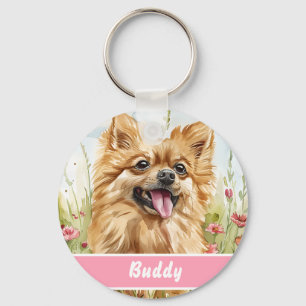Pomeranian ID Tag – Add Name & Contact Key Ring