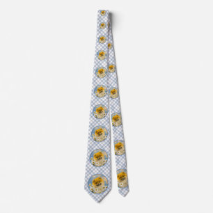 Pomeranian in Daisies Painting - Original Dog Art Tie