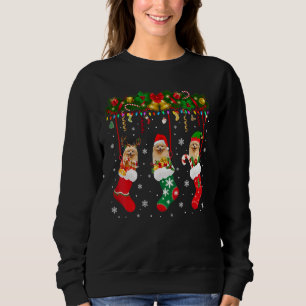 Pomeranian In Sock Xmas Reindeer Santa Elf Dog Sweatshirt