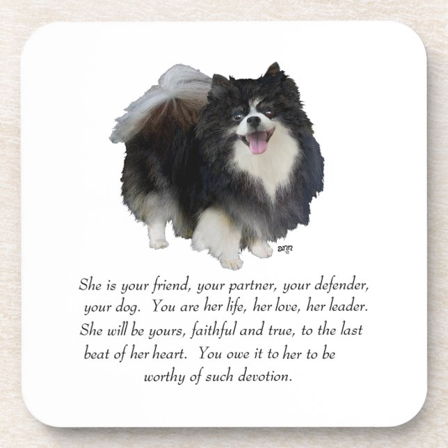Pomeranian Keepsake Female Coaster (Front)