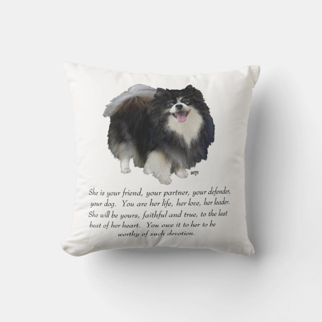 Pomeranian Keepsake Female Cushion (Front)