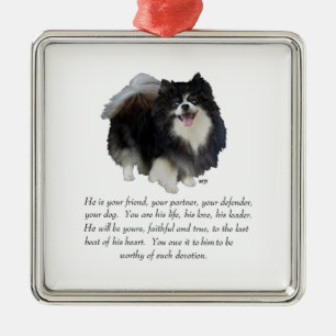 Pomeranian Keepsake Male Metal Tree Decoration
