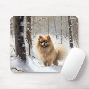 Pomeranian Let It Snow Christmas Mouse Pad