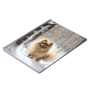 Pomeranian Let It Snow Christmas Notebook