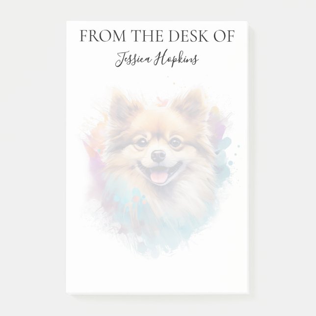 Pomeranian Lover Monogrammed Dog  Post-it Notes (Front)