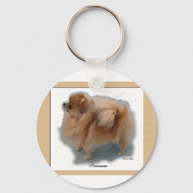 Pomeranian Lovers Gifts Key Ring (Front)