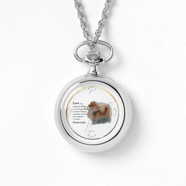 Pomeranian Lovers Gifts Watch (Front)