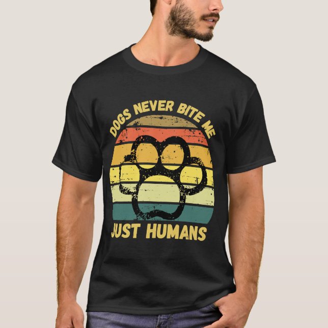 Pomeranian Meme Dogs Never Bite Me Just Humans Fun T-Shirt (Front)