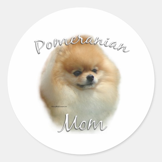 Pomeranian Mum 2 Classic Round Sticker (Front)