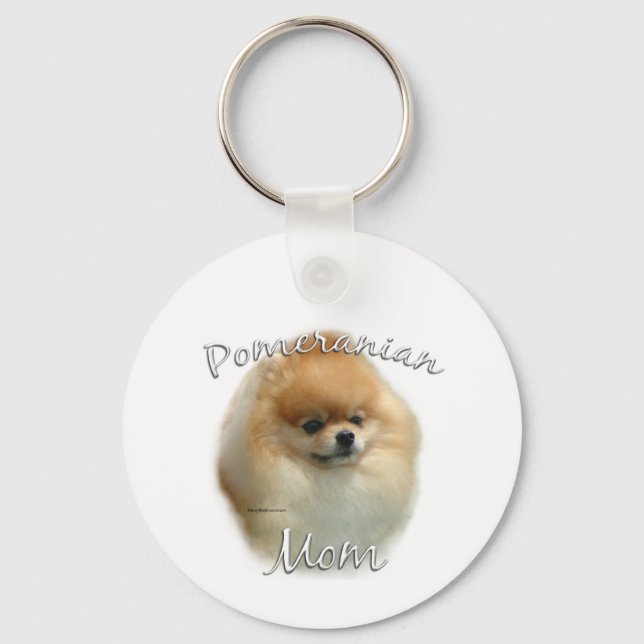 Pomeranian Mum 2 Key Ring (Front)
