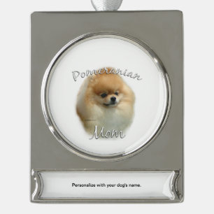 Pomeranian Mum 2 Silver Plated Banner Ornament
