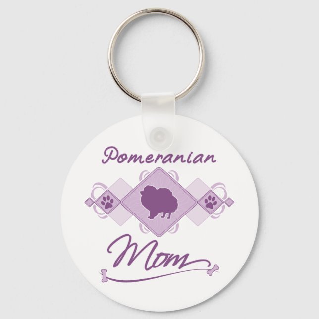 Pomeranian Mum Key Ring (Front)