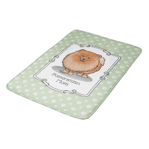 Pomeranian Mum Pom Mum (orange red) Cute Dog Mum Bath Mat