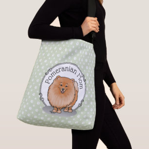 Pomeranian Mum Pom Mum (orange red) Cute Dog Mum Crossbody Bag