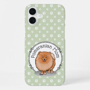 Pomeranian Mum Pom Mum (orange red) Cute Dog Mum iPhone 16 Plus Case