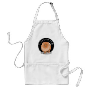 Pomeranian Mum Pom Mum (orange red) Cute Dog Mum Standard Apron