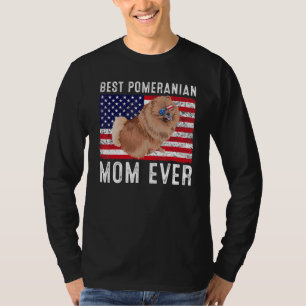 Pomeranian Mum Usa American Flag Pomeranian Dog O T-Shirt