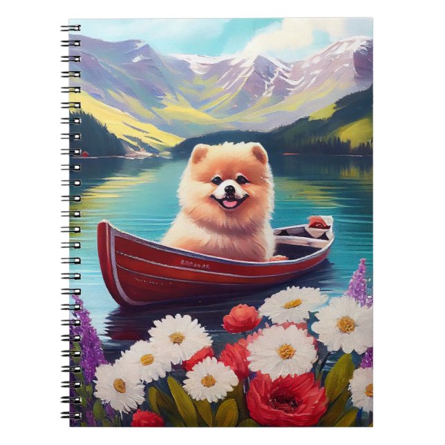 Pomeranian on a Paddle: A Scenic Adventure Notebook (Front)
