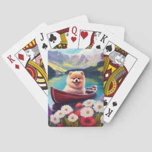 Pomeranian on a Paddle: A Scenic Adventure Playing Cards