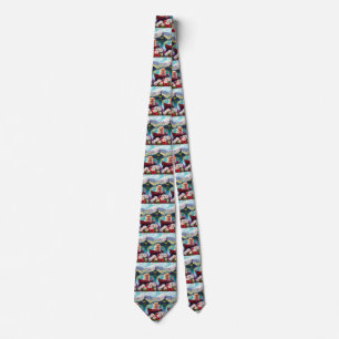 Pomeranian on a Paddle: A Scenic Adventure Tie