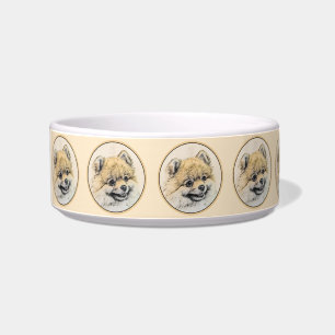 Pomeranian (Orange) Painting - Original Dog Art Bowl