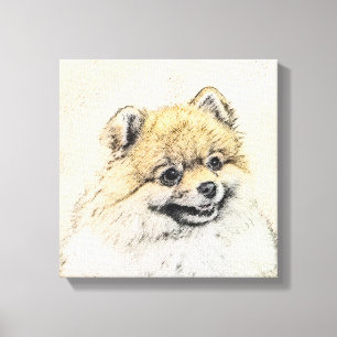 Pomeranian (Orange) Painting - Original Dog Art Canvas Print