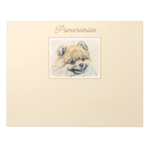 Pomeranian (Orange) Painting - Original Dog Art No Notepad