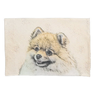 Pomeranian (Orange) Painting - Original Dog Art Pillowcase
