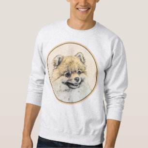 Pomeranian (Orange) Painting - Original Dog Art Sweatshirt