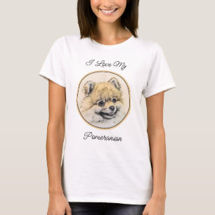 Pomeranian (Orange) Painting - Original Dog Art T-Shirt