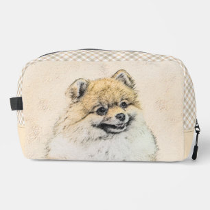 Pomeranian Painting Orange Pom Original Dog Art Dopp Kit