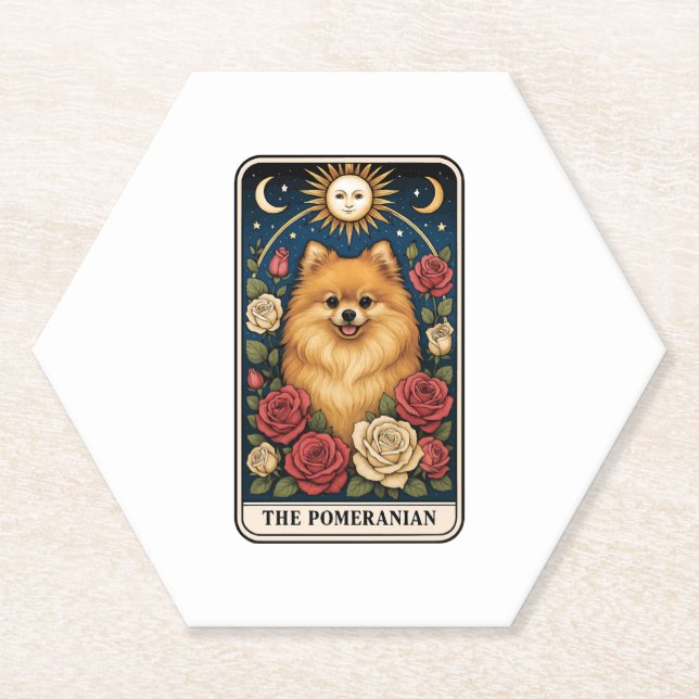 Pomeranian Paper Coaster (Front)