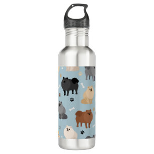 Pomeranian Paw-prints and Dog Bones 710 Ml Water Bottle