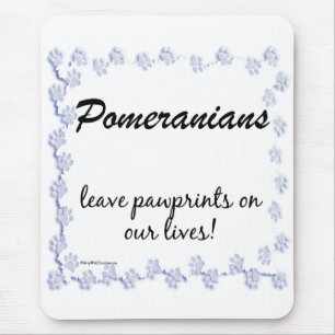 Pomeranian Pawprints Mouse Pad