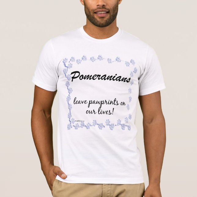 Pomeranian Pawprints T-shirt (Front)