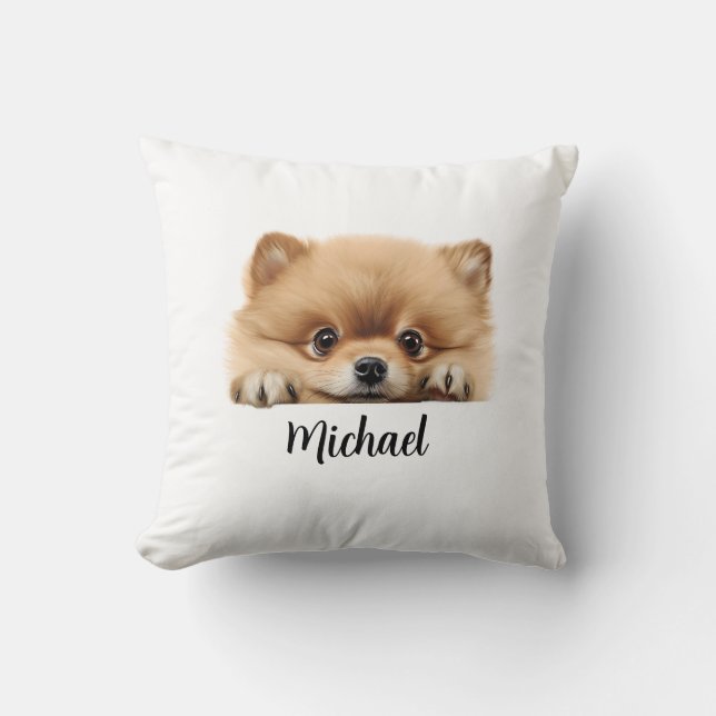 Pomeranian Peeking Dogs Sublimation Bundle Graphic Cushion (Front)