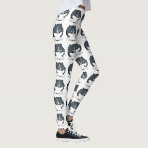 pomeranian peeking tri coloured leggings